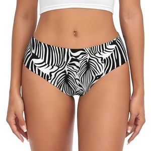 ASFgda Dames ademend abstract dier zebraprint ondergoed, stretch perfect ondergoed, super zacht comfortabel, verkrijgbaar in grote maten, Zwart, S