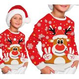 GUIRMA | Rode rendier kersttrui (5-6 jaar) - Feestelijk sweatshirt voor kinderen - Ideaal voor kerst- en Nieuwjaarsfeesten - Winterkleding voor feesten en evenementen - Rood