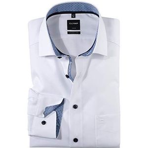 OLYMP Modern Fit overhemd, wit (contrast) Strijkvrij - Maat 42