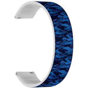 RYANUKA Solo Loop band compatibel met Ticwatch Pro 3 Ultra GPS/Pro 3 GPS/Pro 4G LTE / E2 / S2 (Shark Camouflage) Quick-Release 22 mm rekbare siliconen band band accessoire, Siliconen, Geen edelsteen