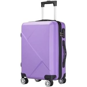 Zakelijke Reisbagage Handbagage Hardcase-koffer Met Spinnerwielen Lichtgewicht Hardshell-koffer Draagbare Koffers (Color : Purple, Size : 24in)