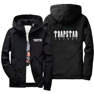 FITTAR Trapstar Windbreaker voor heren, lichtgewicht, Overgangsjas met logo bedrukt, Trapstar-jassen voor mannen, Trapstar jonge tienerjas, Trapstar Londen-jas, met capuchon, uniseks M-5XL, Oo, M