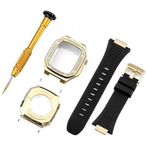 OFWAX Roestvrij stalen horlogekast riem modificatiekit, voor Apple Watch Band 9 8 7 6 5 4 SE 44 mm 41 mm 45 mm serie horloge vervangen upgrade siliconen band metalen behuizing, 44MM, agaat