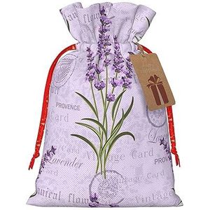 Lavendel Stempel Print Xmas Wrapping Voor Alle Soorten Vakantie Trekkoord Kerst Gift Zakken Assortiment