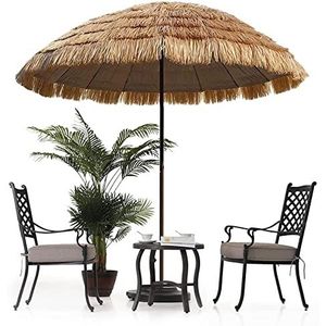 Tuin Strand Parasols Paraplu, Tiki Straw Paraplu, Outdoor Patio Garden Hawaii Parasol Hawaiian Parasol Zonnescherm, Waterdicht (Kleur : 160cm/5.3ft Garden Parasol)