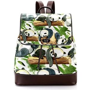 Gepersonaliseerde casual dagrugzak tas voor tiener reizen business college panda groen, Meerkleurig, 27x12.3x32cm, Rugzak Rugzakken