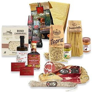 Yeseatis - Gourmet Box - Geschenkmand met Parmigiano Reggiano DOP, Salumi di Parma, Artisan Pasta, Carnaroli Rijst en Gastronomische Specialiteiten