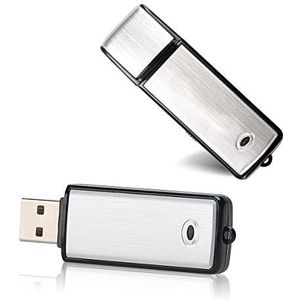 Podazz 8 GB Mini Digital Voice Recorder USB Oplaadbare Sound-Recorder met metalen behuizing met 90 uur capaciteit voor vergaderingen (8 GB)