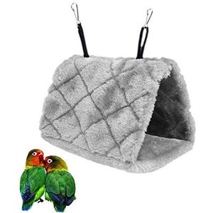 Bello Luna Grijs Papegaainest Vogelnest Dier Winter Warme Hangmat Opknoping Kelder Kooi Pluche Happy Hut Tent Bed (L)