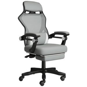 Ergonomische bureaustoel Ademende sponsbureaustoel met hoge rug en hoofdsteun en voetsteun Bureaustoel Verstelbare stoel