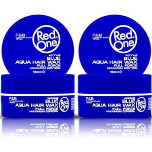 RedOne Aquatische haarwas, blauw, 150 ml, ultra-grip, haarwax voor mannen en vrouwen, geurend kauwgom, maximale controle, 2 stuks