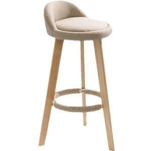 Barstoel, Barkrukken Met Massief Houten Frame Met Ronde Voetsteun, Moderne En Eenvoudige Barkrukken Met Lage Rugleuning, Stoelen Met Kussens, Geschikt For Keukens, Lounges, Bars, Kantoren, Enz. (Colo