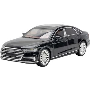 Gegoten lichtmetalen automodel Voor Au&di A8 1:24 Luxe Auto Legering Auto Diecasts & Speelgoedvoertuigen Auto Model Geluid Trek Auto Speelgoed (Color : Black)