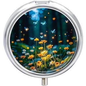 Ronde pillendoos 3 compartimenten draagbare medicijnpillendoos één maat pillendoos voor zakpillenorganisator en vitaminecontainers voor reizen