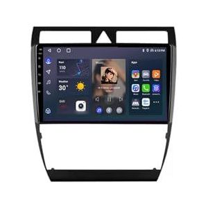 Android 12 Auto Stereo MP5 Player 9'' Screen Autoradio Voor Audi A6 C5 1997-2004 S6 1999-2004 Car-play Android Auto GPS-navigatie Bluetooth RDS FM AM DAB+ Radio Stuurbediening Voice Control(8 Core 4G+