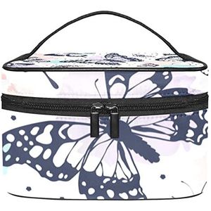 Vlinder make-up organizer tas, reismake-up tas organizer case draagbare cosmetische tas voor vrouwen en meisjes toiletartikelen, Meerkleurig, 22.5x15x13.8cm/8.9x5.9x5.4in