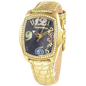 Chronotech dames analoog kwarts horloge met lederen armband CT.7896LS/69