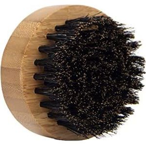 Ronde Mannen Baard Borstel Houten Handvat Zachte Zwijn Borstel Voor Gezicht Massage Schoonheid