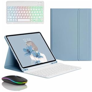 Toetsenbordhoes voor Samsung Galaxy Tab S11 Ultra 14,6"" 2025 (SM-X930/X936B), Magnetisch Afneembaar Draadloos Toetsenbord Met Achtergrondverlichting en Bluetooth-muis,Blauw