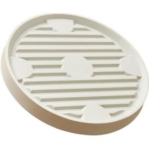 LOVIVER Rollende plantenstandaard met wielen Bloempotbak Plantenbakken Rollende plantenbak Ronde bloempotverhuizer voor buitentuin, Uit diameter 31 cm, Beige