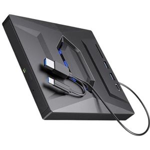 USB3.0 externe CD/DVD-drive met USB/Type-C-poorten + SD/TF 5-in-1 draagbare CD/DVD-ROM for Mac/Linux Windows XP/10/8/7 laptop-pc