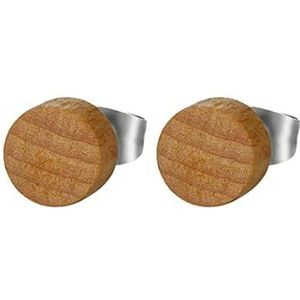 2 stuks Mode Houten Oorstekers Oorbellen Natuurlijke Bruin Zwart 6 8 10 mm Punk Barbell Nep Oordopjes Brincos Voor Mannen Vrouwen