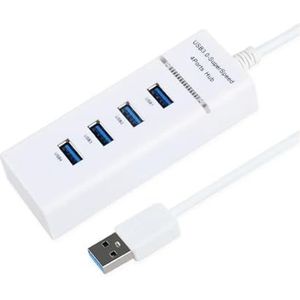 USB 3.0 5Gbps Hoge Snelheid USB Hub 3 0 4 Poorten for PC Computer Docking Station Adapter Splitter for Harde Schijven Muis Toetsenbord(WHITE)