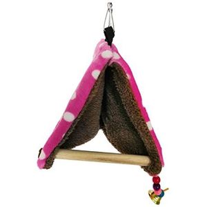 Warm vogelnest bed hangmat huis baars voor papegaai parkietenvlieg kanarie kooi speelgoed vogelkijken tuin vogelkooi (kleur: roze)