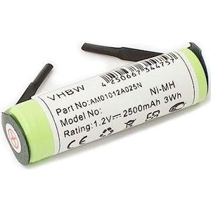 vhbw Batterij compatibel met Braun 7000, 7475, 7504, 7505, 7510, 7515, 7516, 7520, 7540 elektrische tandenborstel (2500mAh, 1,2V, NiMH)