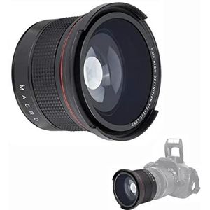 Fisheye lens, 58mm 0.35X Groothoek Fisheye Super Lens voor SLR DSLR Camera, Zwart
