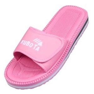 Kubota Badslippers met Klittenbandsluiting - Badslippers Dames - Slippers zomer voor strand - Schoenen voor douche en sauna - poederroze - 39