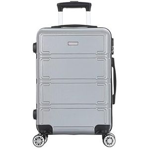 Trolleykoffer Spinner-bagage Voor Dames, In Hoogte Verstelbare Handgreep Voor Zakenreizen En Reizen Reiskoffer (Color : Blue,Silver, Size : 20in)