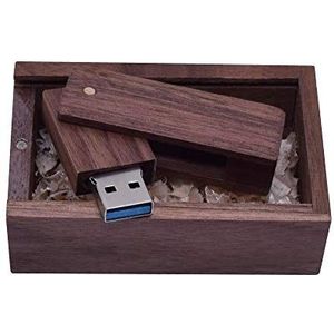 UFARID USB Sticks 16GB /32GB/64GB/128GB Holz USB Speicherstick USB Flash Drive Wood USB 3.0 Thumb Drive mit Holzkiste (16GB, Carbonisierung Holz)