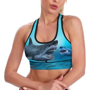 Shark Tanktop voor dames, sportbeha, yoga-trainingsvest, atletische bh's