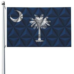 Vlag veelhoek effect voor vlag van South Carolina decoratieve vlag 2 metalen oogjes veranda vlag levendige kleur strand vlaggen, voor thuis, carnaval, 90x150cm