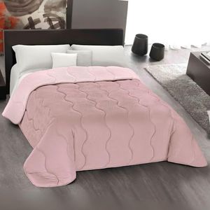 MAXIME MAISON - Sprei 165x265 Ideaal voor de Koude Seizoenen (300 gr/mq) 100% Extra Zachte Microvezel, Dubbelzijdig Thema Dubbele Kleuring, Made in Italy (Roze/Lichtroze)