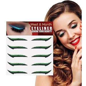 Glinsterende eyelinerstickers voor ogen | 5 paar instant zelfklevende eyelinerstencils | Eenvoudig aan te brengen, eyeliner gereedschap, eyeliner sticker, stencil Bittu
