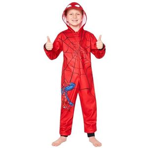 Marvel - Fleece Onesie - Rood - Spiderman - Warme Kinderpyjama voor Jongens van 3-10 Jaar