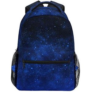 My Daily School Rugzakken Blauw Gradiënt Galaxy Stars Laptop Tas Vrouwen Casual Daypack Jongens Meisjes Boekentas, Meerkleurig, 11.4 x 5.5 x 16 inches, Laptop