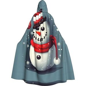FRGMNT Kerst Sneeuwman patroon print Mannen Hooded Mantel, Volwassen Cosplay Mantel Kostuum, Cape Halloween Dress Up, Hooded Uniform