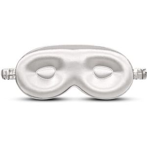 Desmend Slaapmasker van zijde, 3D, effen, volledige afdekking, huidvriendelijk, anti-rimpel, zilvergrijs