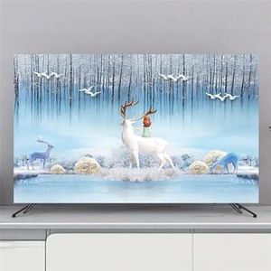 RaamKa Outdoor tv-hoes tv-hoes bescherming stofkap huishouden opknoping tv stofkap thuis universele bloemen decoratie eenvoudige outdoor tv-behuizing (kleur: D, maat: 70 inch 161 x 96 cm)