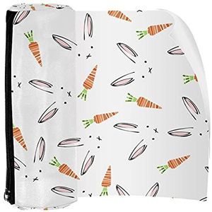 Potlood Case Konijn Wortel Patroon Pouch Bag Pen Rits Tas voor Kantoorartikelen Reizen School Student Supplies
