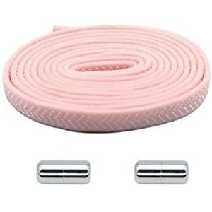 Elastische schoenveters, Elastische veters zonder strik, metalen sluiting, for kinderen en volwassenen, veelkleurig, 100 cm(Purple)