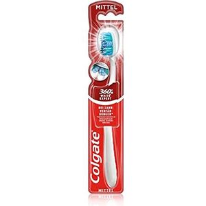 Colgate Tandenborstel 360° White Expert medium, 1 stuk - handtandenborstel bij verkleuring van de tanden met polijstlamellen