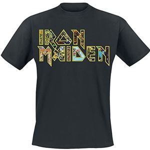 Iron Maiden Eddies Logo T-shirt zwart XXL 100% katoen Band merch, Bands