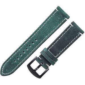 18mm 20mm Horloge Armband Vintage 22mm 24mm Echt Lederen Horloge Band Mannen Vrouwen Rood Groen Horloge Accessoires (Color : Green, Size : 24mm)