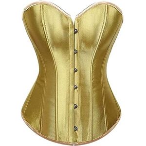 DSAI Sexy korset tops satijn eenvoudige elegantie dames korset oversized lingerie gotische plus grootte korset mode-goud, XL
