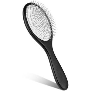 Xuxuejing Paddle Steel haarborstel, draagbare houten ontklitterborstel met luchtkussen en roestvrijstalen haren, antistatische pruik haarborstel voor vrouwen en mannen haargroei en massage hoofdhuid