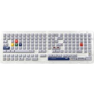 QPSJXN Minesweeper geïnspireerde keycapset 143 PBT - kleurstof gesublimeerd profiel retro grijs compatibel met mechanische toetsenborden 64 87
